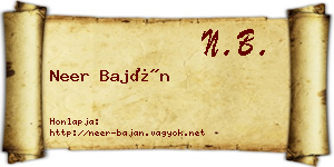 Neer Baján névjegykártya